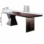 Solid Wood Office Desk with Acrylic Base, Sculptural Minimalist Series Dimensions