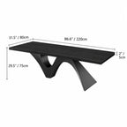 Solid Wood Office Desk with Sculptural Wave Legs and Wide Executive Top