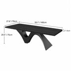 Solid Wood Office Desk with Sculptural Wave Legs and Wide Executive Top