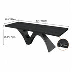 Solid Wood Office Desk with Sculptural Wave Legs and Wide Executive Top