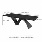 Solid Wood Office Desk with Sculptural Wave Legs and Wide Executive Top