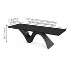 Solid Wood Office Desk with Sculptural Wave Legs and Wide Executive Top Dimensions