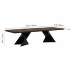 Solid Wood Office Desk with Sculptural X Steel Base and Cable Management