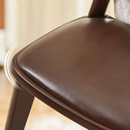 Solid Wood & PU Leather Kids Chair with Retro Metal Badge