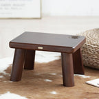 Solid Wood & PU Leather Kids Chair with Retro Metal Badge