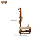 Solid Wood Shoe Bench with Open Shelving & Sculptural Giraffe Coat Rack Dimensions
