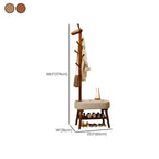 Solid Wood Shoe Bench with Open Shelving & Sculptural Giraffe Coat Rack Dimensions