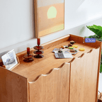 Solid Wood Shoe Cabinet With 5 Shelves & 2 Doors