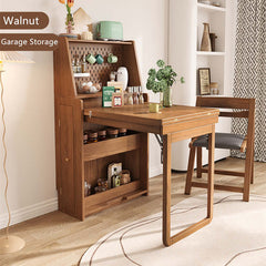 Solid Wood Space-Saving Dining Table, Natural Color