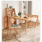 Solid Wood Space-Saving Dining Table, Natural Color