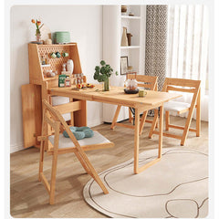 Solid Wood Space-Saving Dining Table, Natural Color