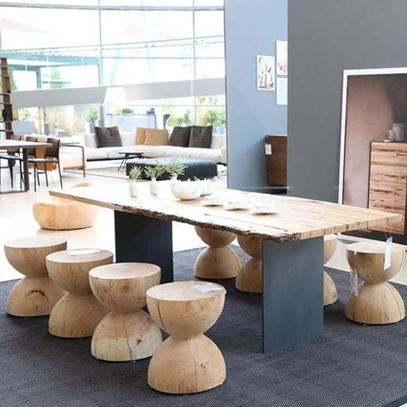 Solid Wood Stool with Unique Design for Modern Spaces