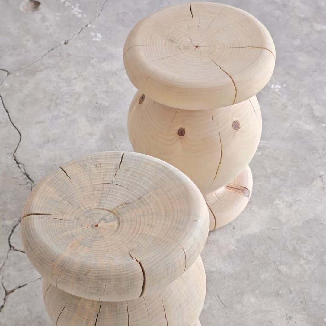 Solid Wood Stool with Unique Design for Modern Spaces