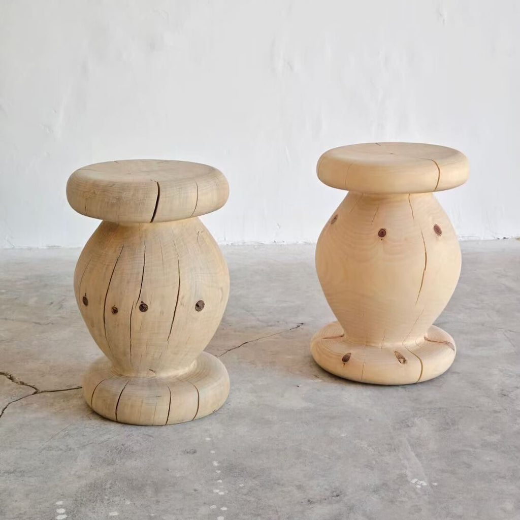Solid Wood Stool with Unique Design for Modern Spaces