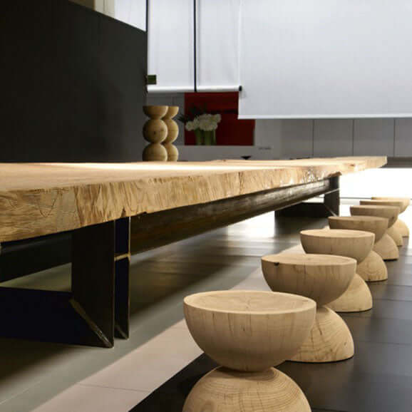 Solid Wood Stool with Unique Design for Modern Spaces