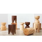 Solid Wood Stool with Unique Design for Modern Spaces