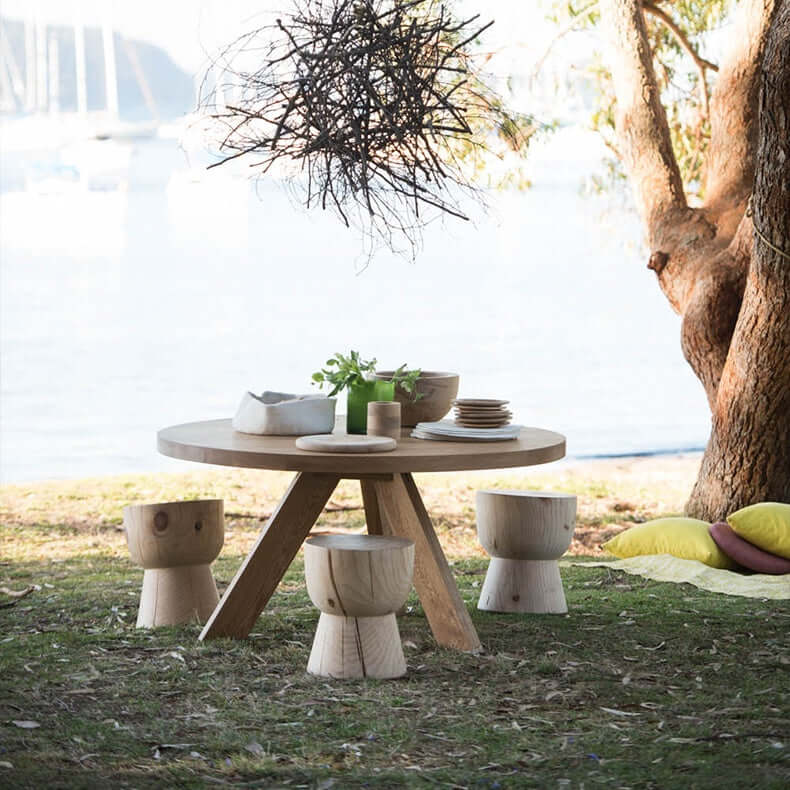 Solid Wood Stool with Unique Design for Modern Spaces