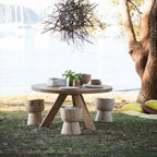 Solid Wood Stool with Unique Design for Modern Spaces