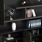 Solid Wood Storage File Cabinet Wall Unit With Display Shelves