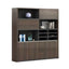 Solid Wood Storage File Cabinet Wall Unit With Display Shelves