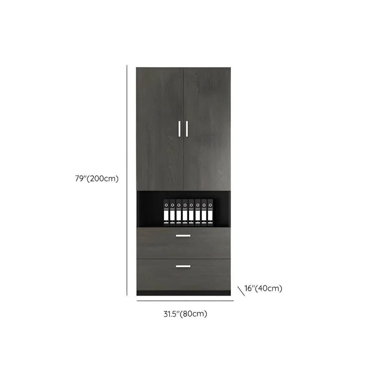 Solid Wood Storage File Cabinet Wall Unit With Display Shelves Dimensions