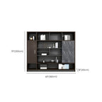 Solid Wood Storage File Cabinet Wall Unit With Display Shelves Dimensions