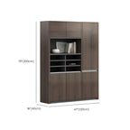 Solid Wood Storage File Cabinet Wall Unit With Display Shelves Dimensions