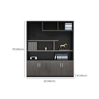 Solid Wood Storage File Cabinet Wall Unit With Display Shelves Dimensions