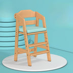 Solid Wood Toddler Chair with阶梯-Style Stepping Base and Adjustable Height