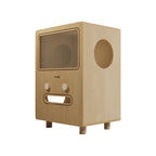 Solid Wood Two-Tier Cat House Side Table With Scratcher Detail
