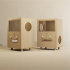 Solid Wood Two-Tier Cat House Side Table With Scratcher Detail Main Product Image