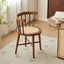 Solid Wood Windsor Chair with Curved Arms and Woven Rattan Seat