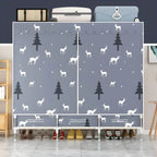 Space-Saving Curtain Door Steel Wardrobe With Drawers And Shelves