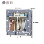 Space-Saving Curtain Door Steel Wardrobe With Drawers And Shelves Dimensions