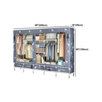 Space-Saving Curtain Door Steel Wardrobe With Drawers And Shelves Dimensions