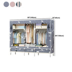 Space-Saving Curtain Door Steel Wardrobe With Drawers And Shelves Dimensions