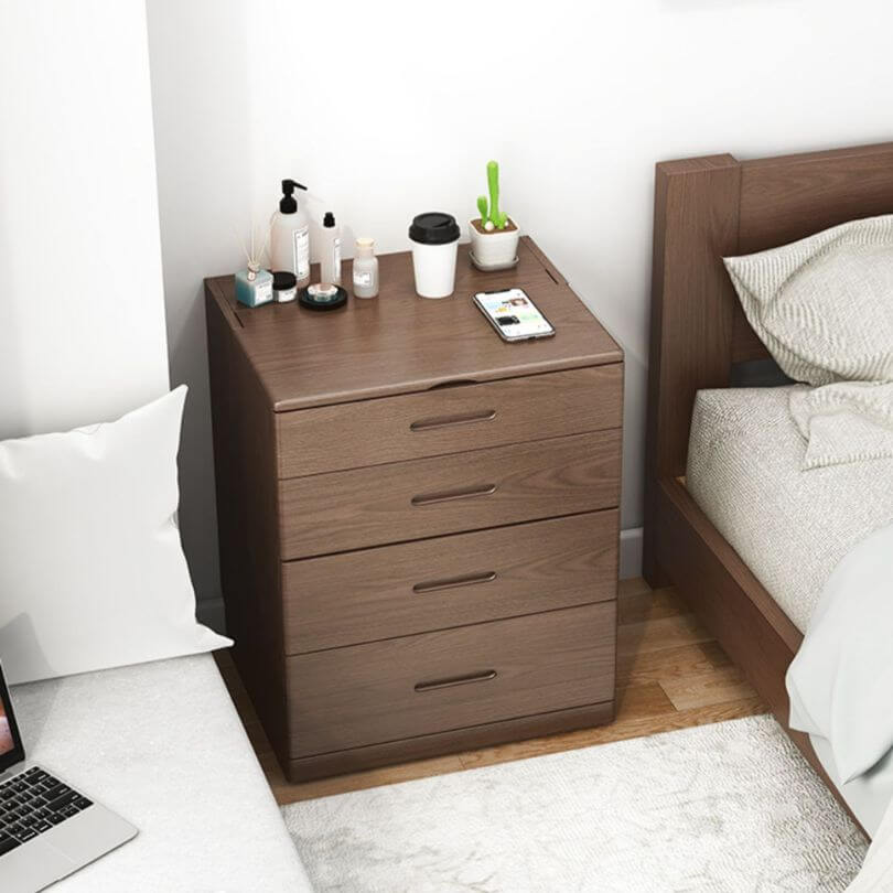 Space-Saving Dressing Table with HD Mirror - Nut-Brown/White サブ画像