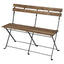 Space-Saving Foldable Outdoor Bench in Warm Acacia and Matte Black Metal