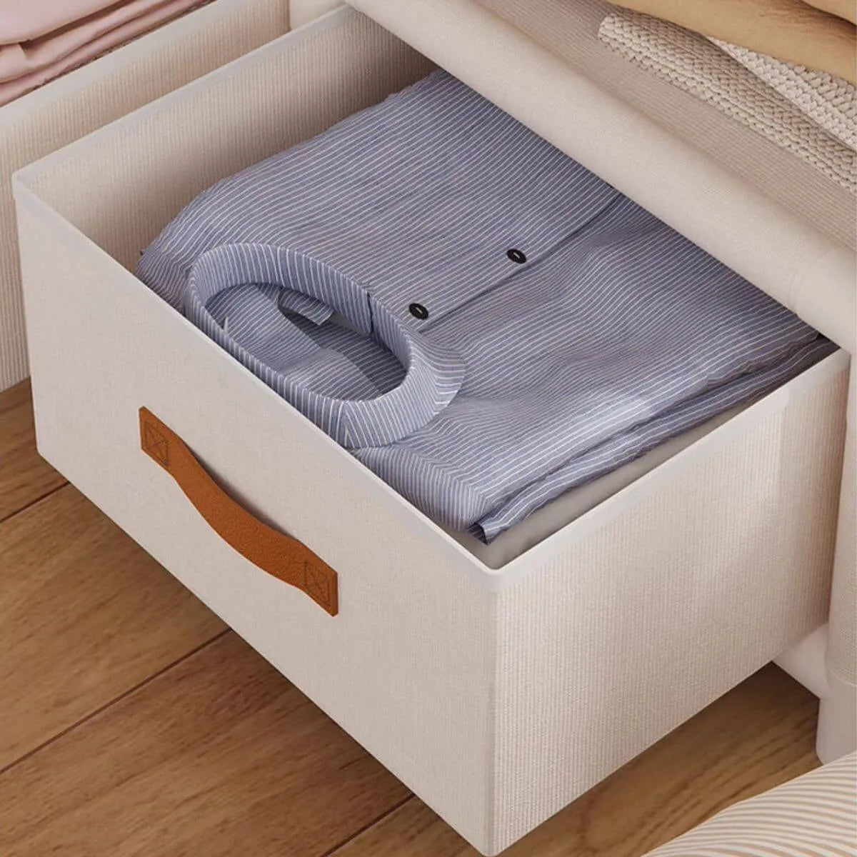 Space-Saving Metal Wardrobe Armoire With Curtain And Drawers