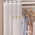 Space-Saving Metal Wardrobe Armoire With Curtain And Drawers
