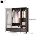 Space-Saving Metal Wardrobe Armoire With Curtain And Drawers Dimensions
