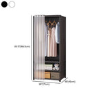 Space-Saving Metal Wardrobe Armoire With Curtain And Drawers Dimensions