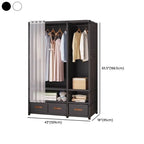 Space-Saving Metal Wardrobe Armoire With Curtain And Drawers Dimensions