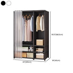 Space-Saving Metal Wardrobe Armoire With Curtain And Drawers Dimensions