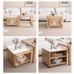Space-Saving Nesting Side Tables with Brake Casters and Open Cabinet Storage