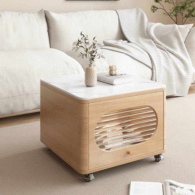 Space-Saving Nesting Side Tables with Brake Casters and Open Cabinet Storage