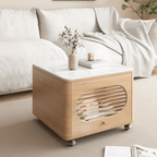 Space-Saving Nesting Side Tables with Brake Casters and Open Cabinet Storage