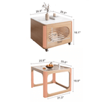 Space-Saving Nesting Side Tables with Brake Casters and Open Cabinet Storage Dimensions