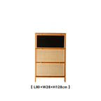 Space-Saving Rattan Shoe Cabinet, Natural Wood