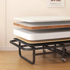 Space-Saving Rollaway Bed with 5-Position Backrest and Smooth Casters